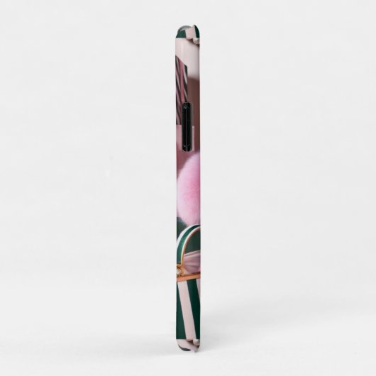Chic roze en groen Case-Mate iPhone case (Achterkant/rechts)