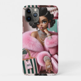 Chic roze en groen iPhone 11 pro hoesje