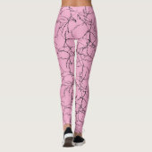 Chic Roze en Zwarte Fractuur Patroon Leggings (Achterkant)