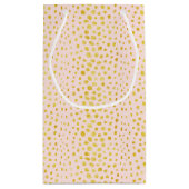 Chic roze faux goudglitter cheetah monogram klein cadeauzakje (Achterkant)