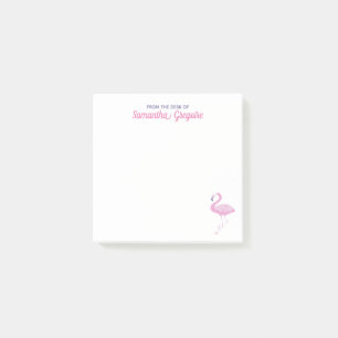 Chic roze Flamingo van het bureau van Naam Post-it® Notes