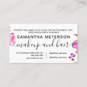 Chic roze floral waterverf boeket cadeau korting (Achterkant)