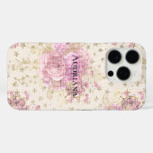 Chic roze Flowers Case-Mate iPhone Case (Achterkant (horizontaal))