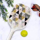 Chic roze Gold driehoeken - aangepaste monogram te Pickleball Paddle
