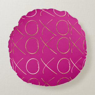 Chic Roze Goud Glam XOXO Rond Kussen