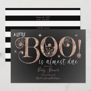 Chic Roze Goud Roze BOO Elegante Baby Shower Kaart