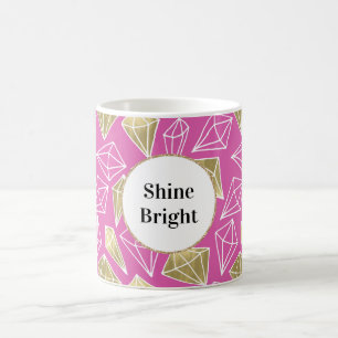 Chic Roze Gouden Diamanten Glitter Koffiemok