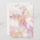 Chic roze goudglitter druppelt monogram kaart (Achterkant)