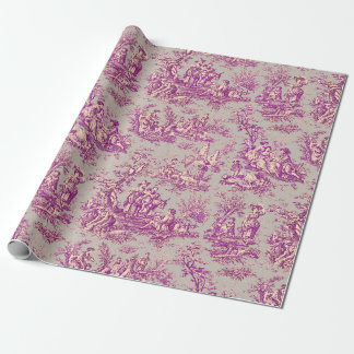 Chic roze grijs toile de jouy bedrukt cadeaupapier