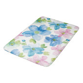 Chic Roze Groen Blauw Bloemen Badmat (Gekanteld)