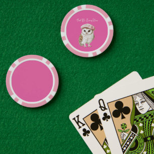 Chic Roze Mut Bruin Witte Uil Tot Gziens Poker Chips