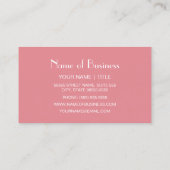 Chic Roze Retro Quatrefoil Lamp Interieurontwerper Visitekaartje (Achterkant)