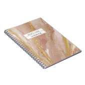Chic roze Rose Gold Name Persoonlijk Notitieboek (Rechterzijde)