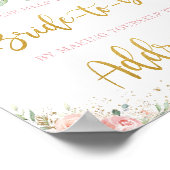 Chic Roze Roze Bloem Goud Blad Adressering Bord Poster (Hoek)