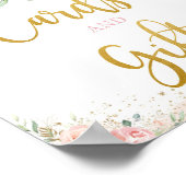 Chic Roze Roze Bloemstuk Kaarten en Cadeaus Tafelm Poster (Hoek)