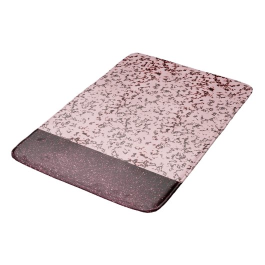 Chic roze Roze Blush Glittery Marble Badmat (Gekanteld)