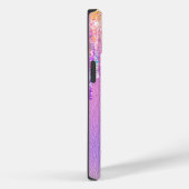 Chic roze roze eenhoorn druppelend glitter monogra Case-Mate iPhone case (Achterkant / Rechts)