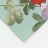 Chic   roze roze rozen bloempatroon fleece deken (Hoek)