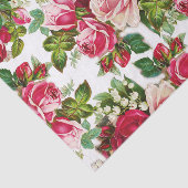 Chic  roze roze rozenpatroon tissuepapier (Detail)