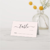 Chic Roze Script Trouwtafel Nummer (Voorkant)