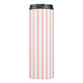 Chic roze stripes gepersonaliseerd thermosbeker (Achterkant)