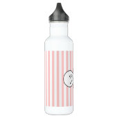 Chic roze stripes gepersonaliseerd waterfles  (Links)