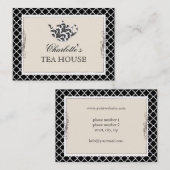 Chic roze Teapot Tea Cafe Visitekaartje (Voorkant / Achterkant)