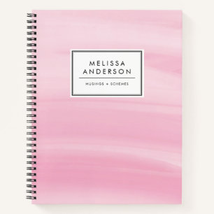 Chic Roze Waterverf Wash Modern Notitieboek
