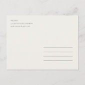 Chic roze Wildflower Monogram Crest sparen de datu Aankondigingskaart (Achterkant)