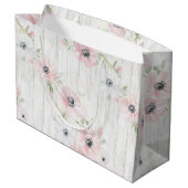 Chic Roze Witte Bloemen Bruidsmeisjesfeest Groot Cadeauzakje (Achterkant Gekanteld)