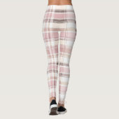 Chic Roze Witte Crème Plakken Strepen Leggings (Achterkant)
