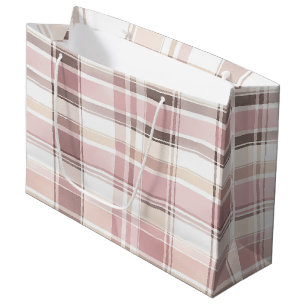 Chic Roze Witte Crème Plakken Stripes Kerstmis Groot Cadeauzakje