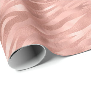 Chic roze Zebra Stripes Cadeaupapier