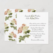 Chic Rozen Wedding Uitnodiging (Voorkant / Achterkant)