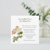 Chic Rozen Wedding Uitnodiging (Staand voorkant)