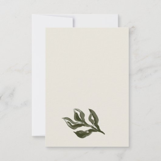 Chic Rustic Boho Green Retro Botanische bruiloft R RSVP Kaartje (Achterkant)