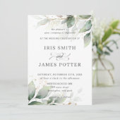 Chic Rustic Greenery Bladerachtige Bladerachtige G Kaart (Staand voorkant)