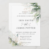 Chic Rustic Greenery Leafy Foliage Wedding Kaart (Voorkant / Achterkant)