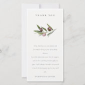 Chic Rustic Minimal Olive Branch Foliage Wedding Bedankkaart (Voorkant)