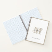 Chic Rustic Modern Beige Monogram School Kantoor Notitieboek (Binnen)