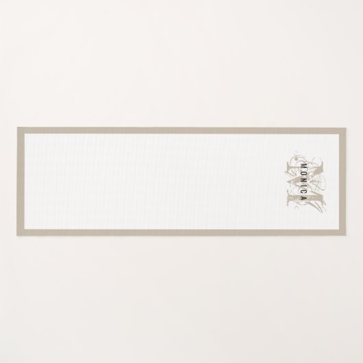 Chic Rustic Modern Beige Monogram Yogamat (Voorkant (horizontaal))