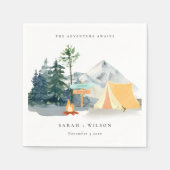 Chic Rustic Pine Bossen Camping Mountain Wedding Servet (Voorkant)