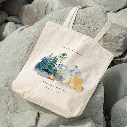 Chic Rustic Pine Bossen Camping Mountain Wedding Tote Bag