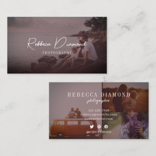 Chic Rustic Roos Gold Overlay 4 Fotoscript Visitekaartje