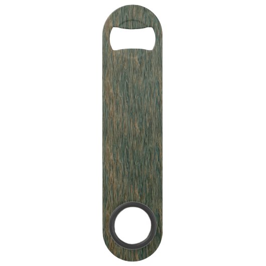 Chic Rustic Steel Grijs Blauw Hout Grain Patroon Speed Flessenopener (Achterkant)
