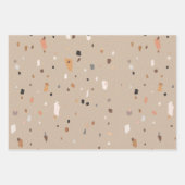 Chic rustic taupe terrazzo inpakpapier vel (Voorkant 2)