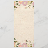 Chic Rustique Aquarelle Floral Canvas Menu Mariage (Dos)