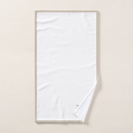Chic rustique moderne Monogramme beige (Serviette à main)
