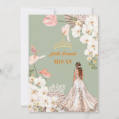 Chic Sage & Blush Bloemen Quinceañera Uitnodiging (Achterkant)