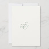 Chic Sage & Cream Script Faire-part de mariage (Dos)